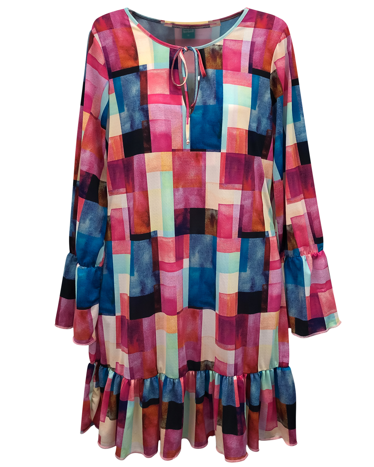 Vestido curto Manga longa com babado Lassi - Imagem 4