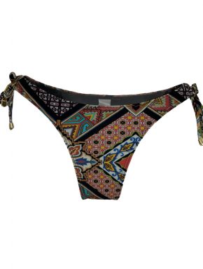 Tanga de biquíni com laço na lateral Mosaico