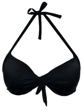 Top de biquíni meia taça torcido com aro e bojo Liso