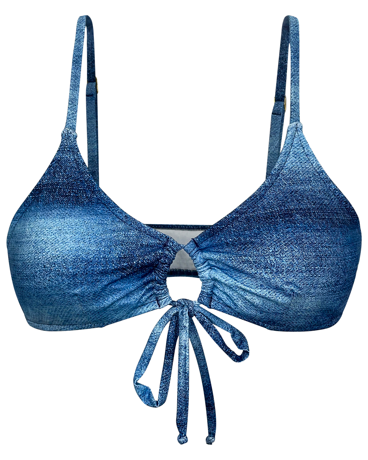 Top de biquíni com amarração e bojo removível Jeans
