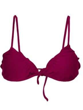 Top de biquíni cortininha com babadinho e bojo removível Liso