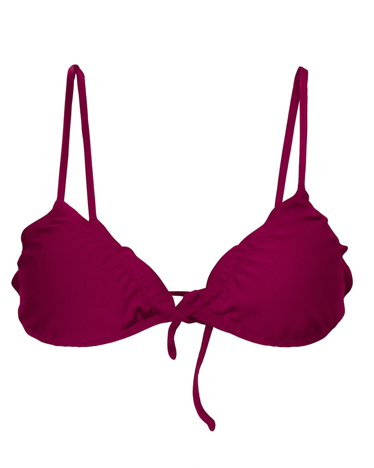 Top de biquíni cortininha com babadinho e bojo removível Liso - Imagem 4