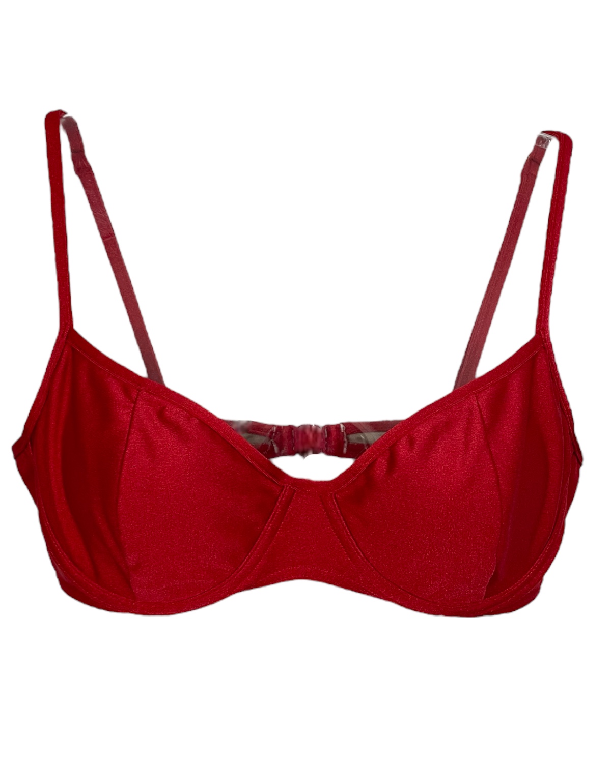 TOP DE BIQUÍNI LISO MEIA TAÇA SEM BOJO Liso Trilobal - Imagem 2