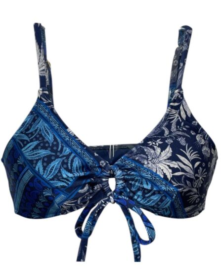 Top de biquíni com amarração de laço frontal e Bojo Batik - Imagem 4
