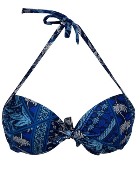 Top de Biquíni Meia Taça com Bojo e Laço Frontal Batik - Imagem 4
