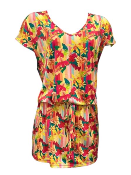 Vestido curto com amarração na cintura Vitamina - Imagem 3