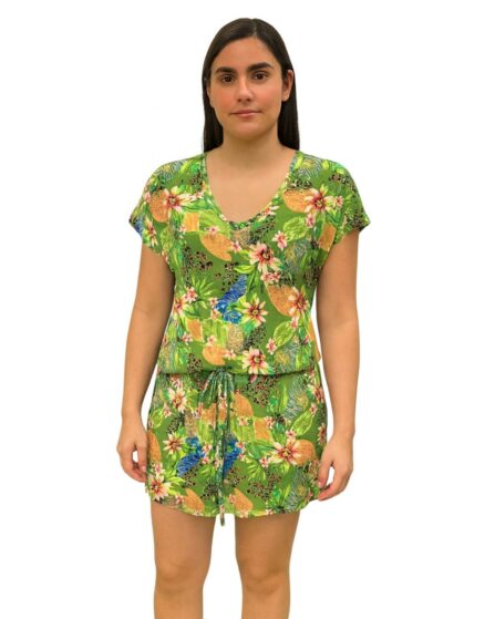 Vestido curto com amarração na cintura Groove