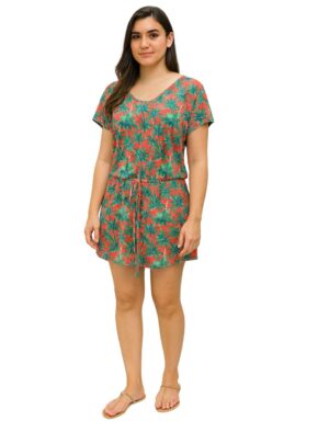 Vestido curto com amarração na cintura Bliss