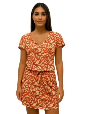 Vestido curto com amarração na cintura e decote V Mawi