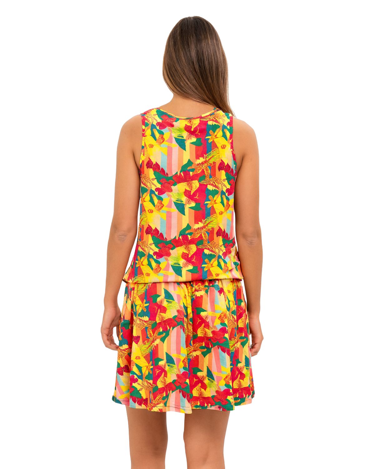 Vestido regata curto com amarração na cintura Vitamina - Imagem 3