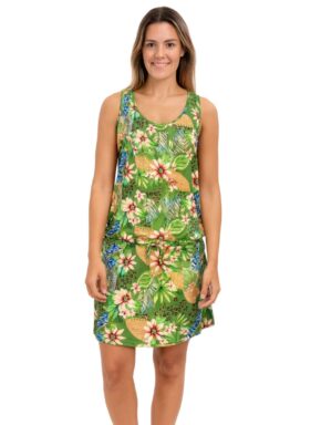 Vestido regata curto com amarração na cintura Groove