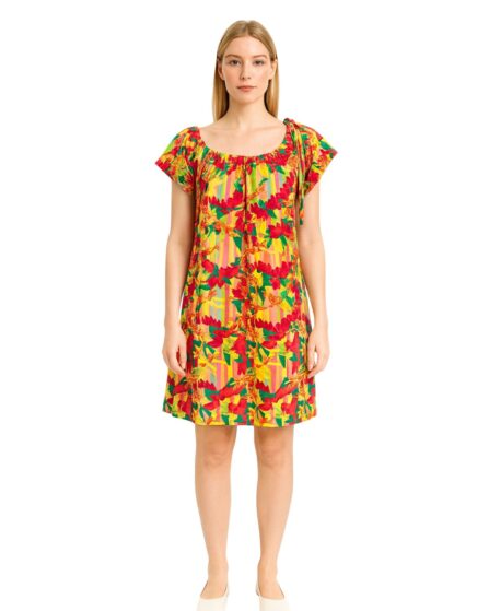 Vestido curto com amarração no ombro Vitamina