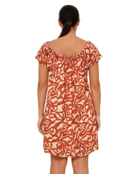 Vestido curto com amarração no ombro Mawi - Imagem 3