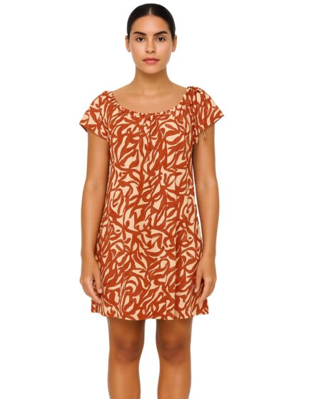 Vestido curto com amarração no ombro Mawi
