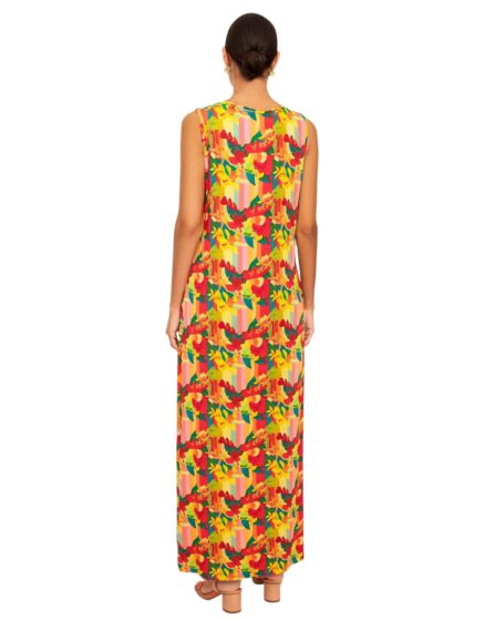 Vestido sem manga longo com decote V Vitamina - Imagem 3