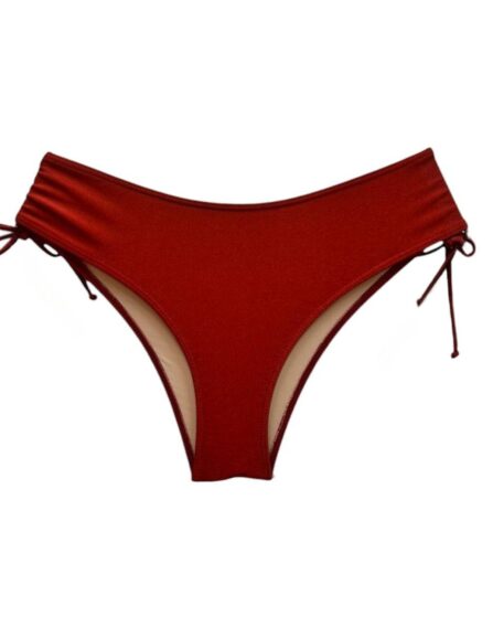 Tanga de biquíni com detalhe franzido na lateral lisa - Imagem 11