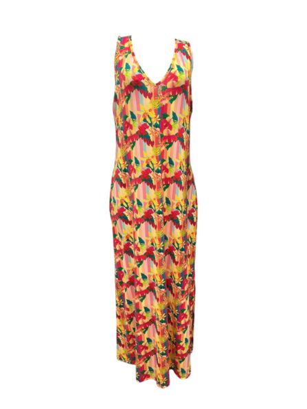 Vestido sem manga longo com decote V Vitamina - Imagem 4