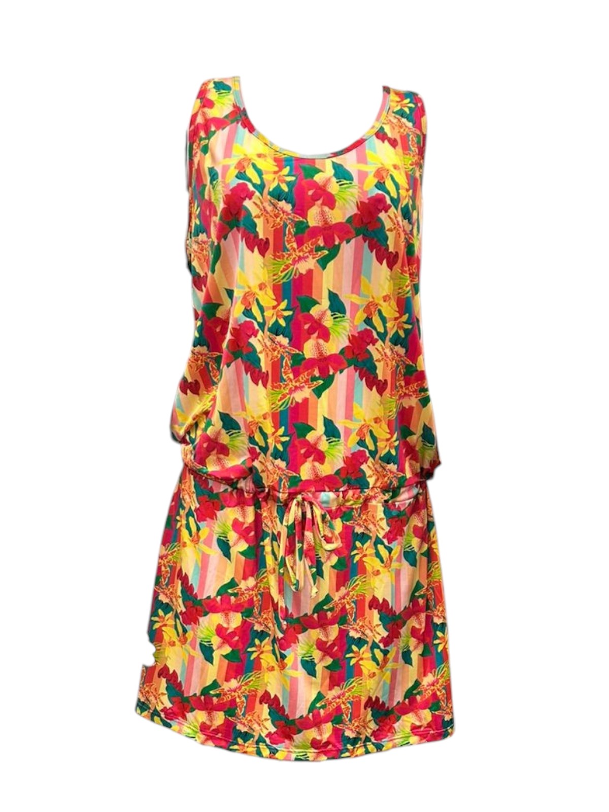 Vestido regata curto com amarração na cintura Vitamina - Imagem 4