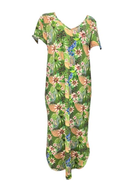 Vestido midi com decote V e mangas curtas Groove - Imagem 4