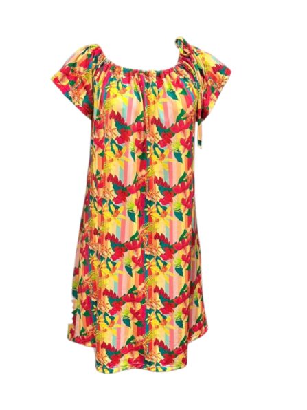 Vestido curto com amarração no ombro Vitamina - Imagem 4