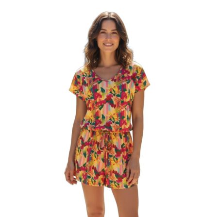 Vestido curto com amarração na cintura Vitamina
