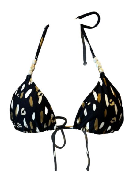 Top de Biquíni Cortininha com bojo removível Beads Oliva Print - Imagem 4