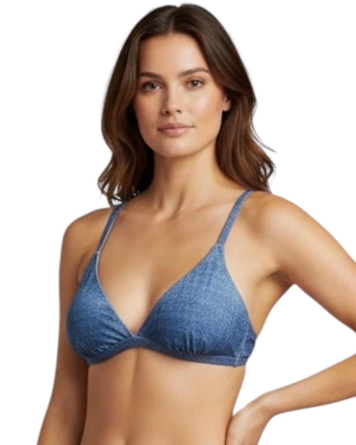 Top de biquíni transpassado com bojo removível Jeans