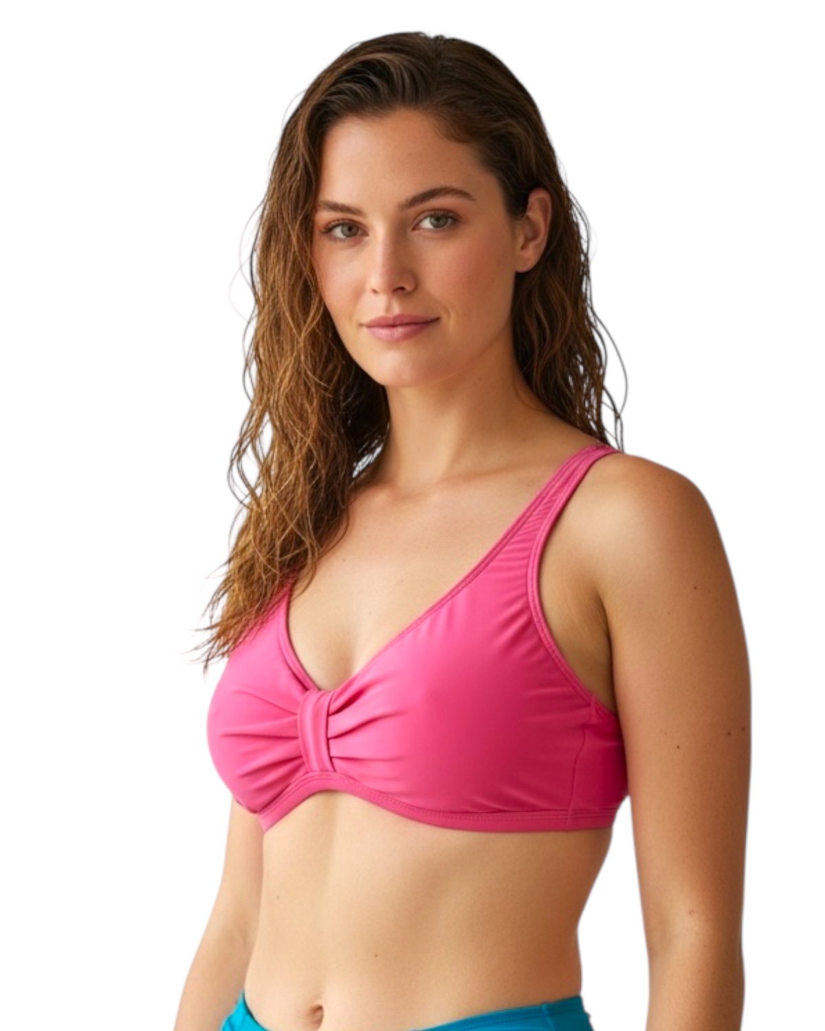 Top de Biquíni básico estilo camiseta sem bojo Cores - Imagem 2