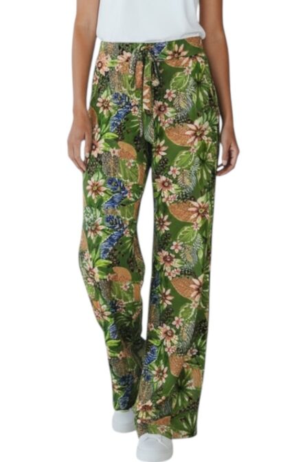Calça pantalona com amarração na cintura Groove