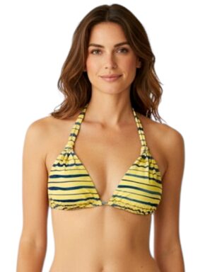 Top de biquíni cortinão frente única com bojo removível Solara