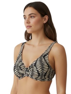 Top de Biquíni camiseta com detalhe frontal Plus Size Lume