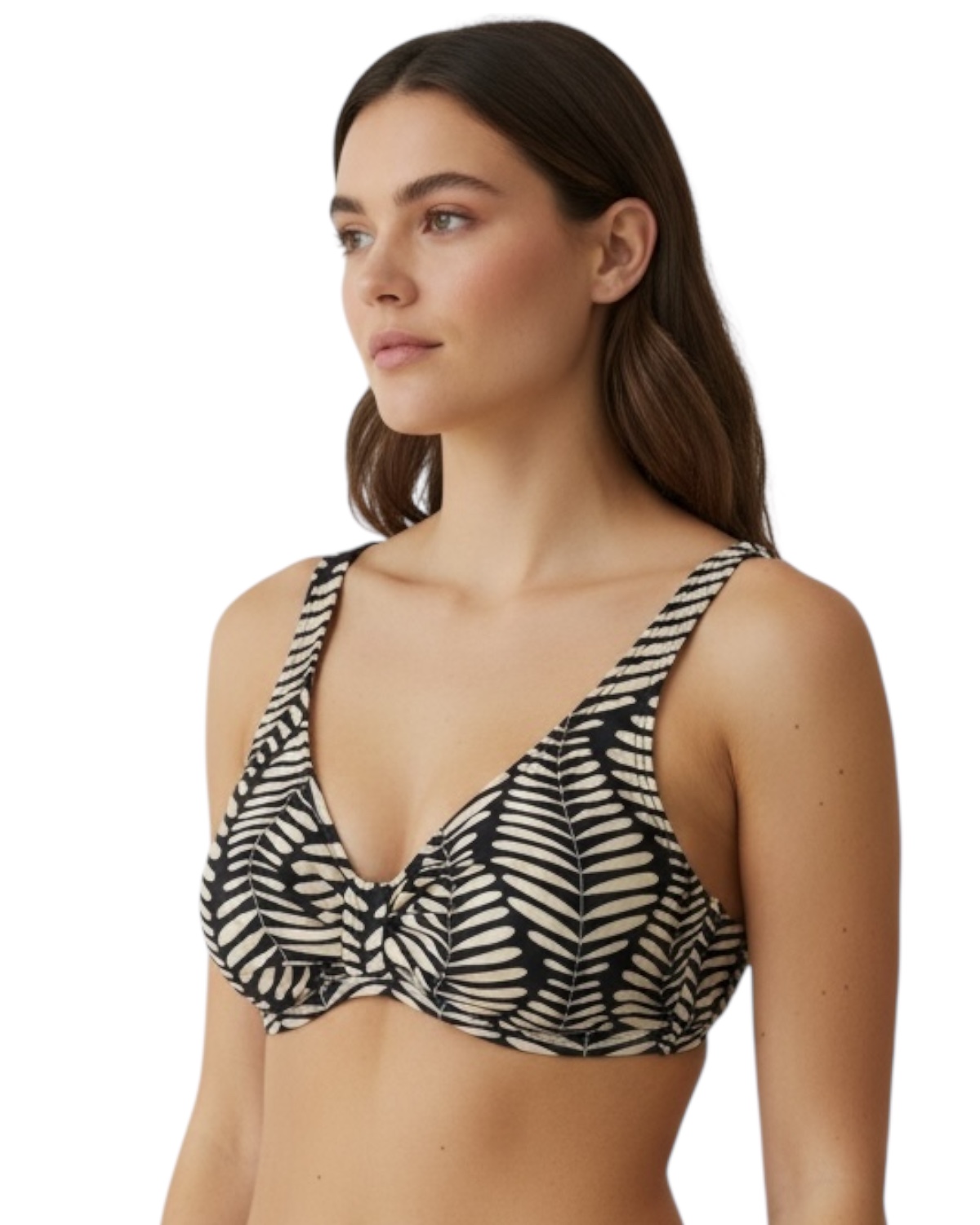 Top de Biquíni camiseta com detalhe frontal Plus Size Lume