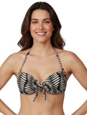 Top de Biquíni Meia Taça com Bojo e Laço Frontal Lume