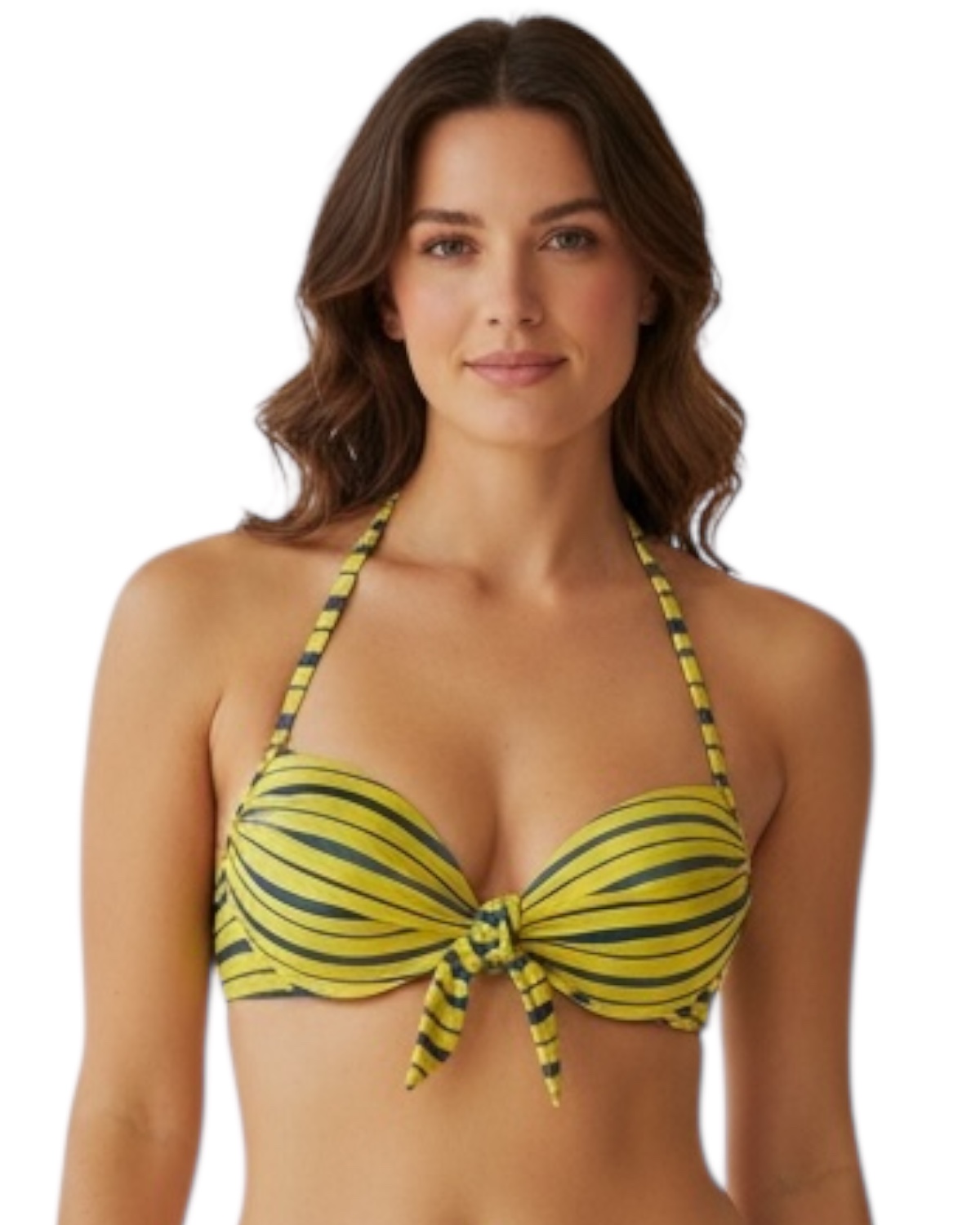 Top de Biquíni Meia Taça com Bojo e Laço Frontal Solara