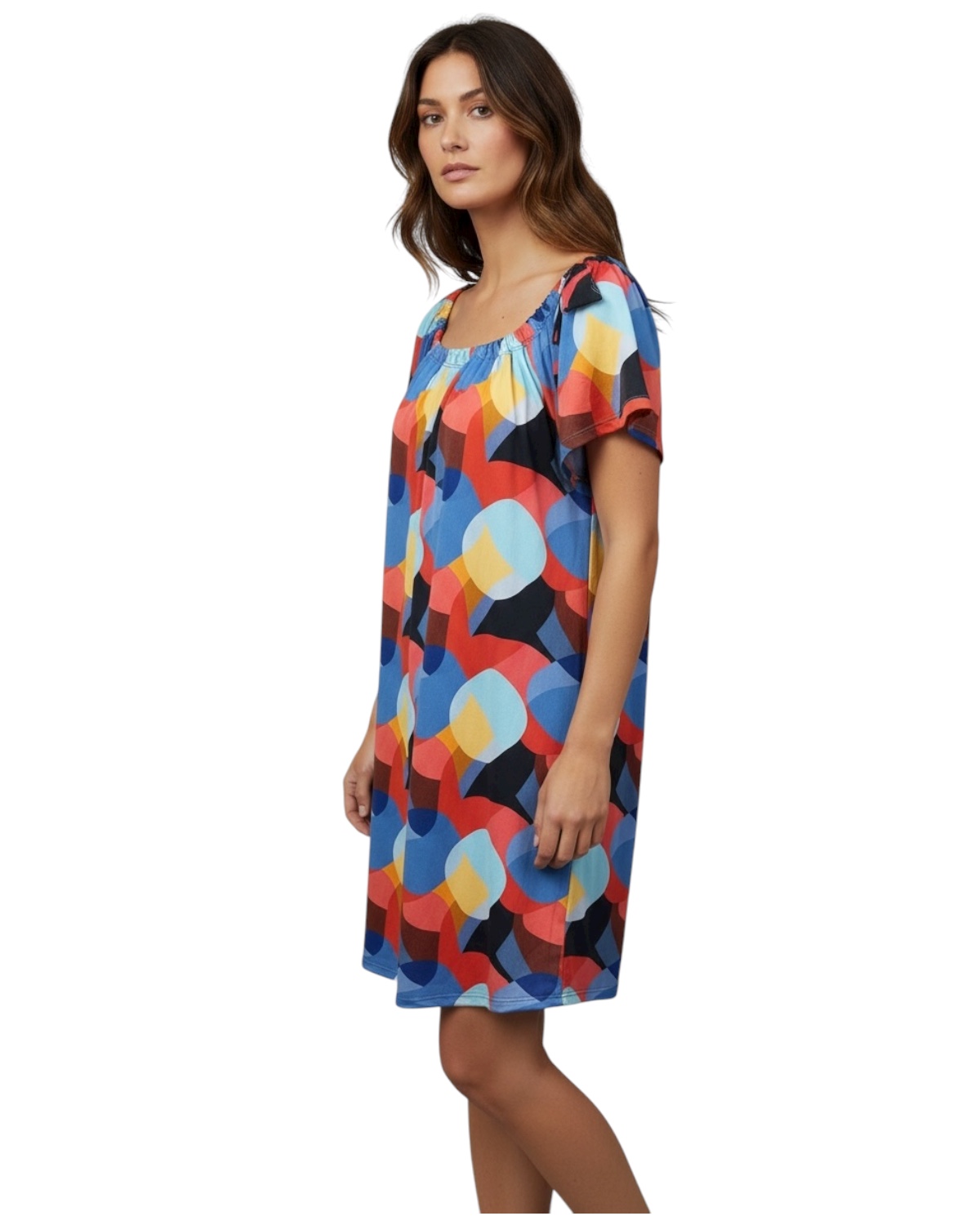 Vestido curto com amarração no ombro Positano - Imagem 2