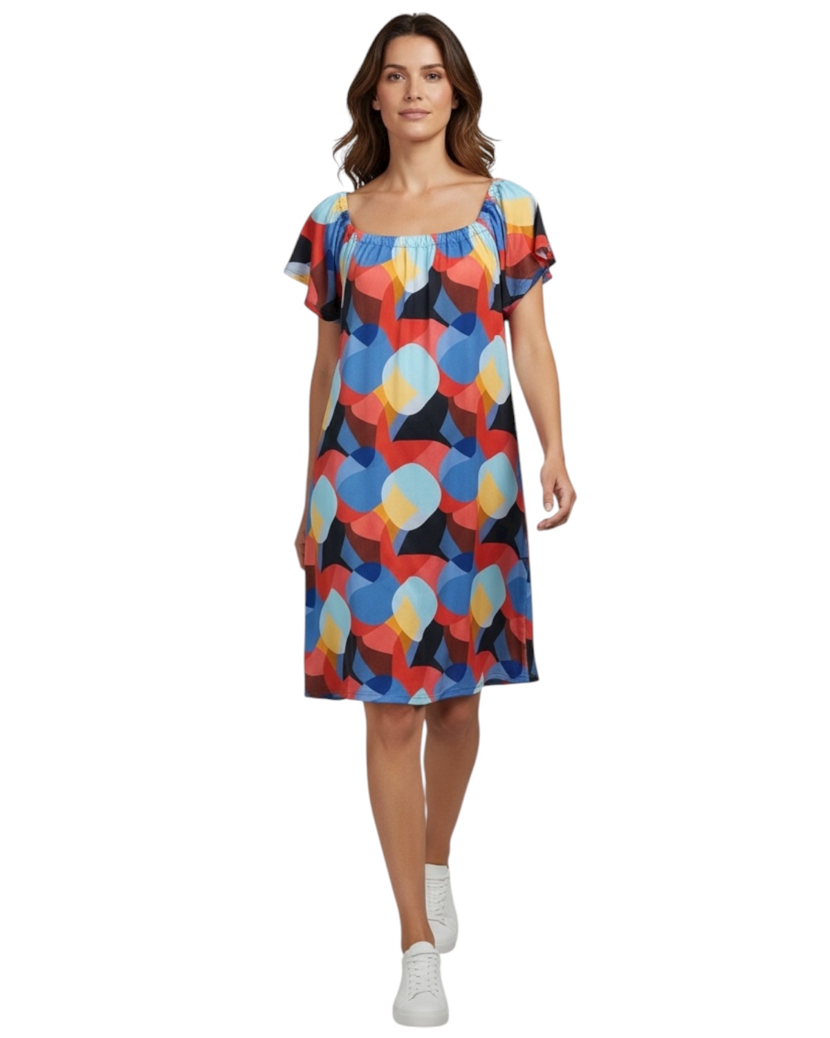 Vestido curto com amarração no ombro Positano