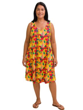 Vestido regata curto evasê Vitamina