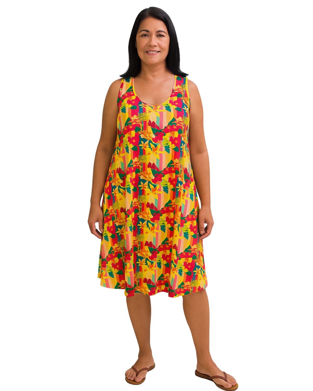 Vestido regata curto evasê Vitamina