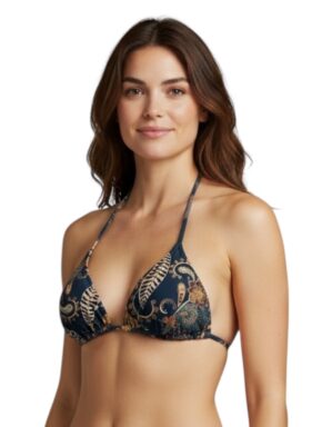 Top de biquíni cortininha com bojo removível Teba Azul