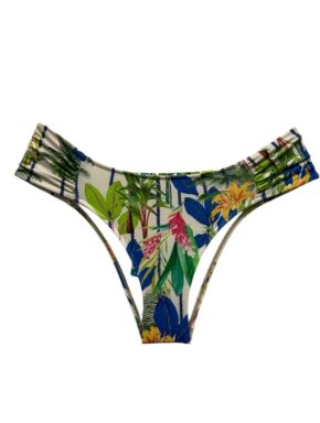 Tanga de biquíni lateral média com detalhe drapeado Giardino