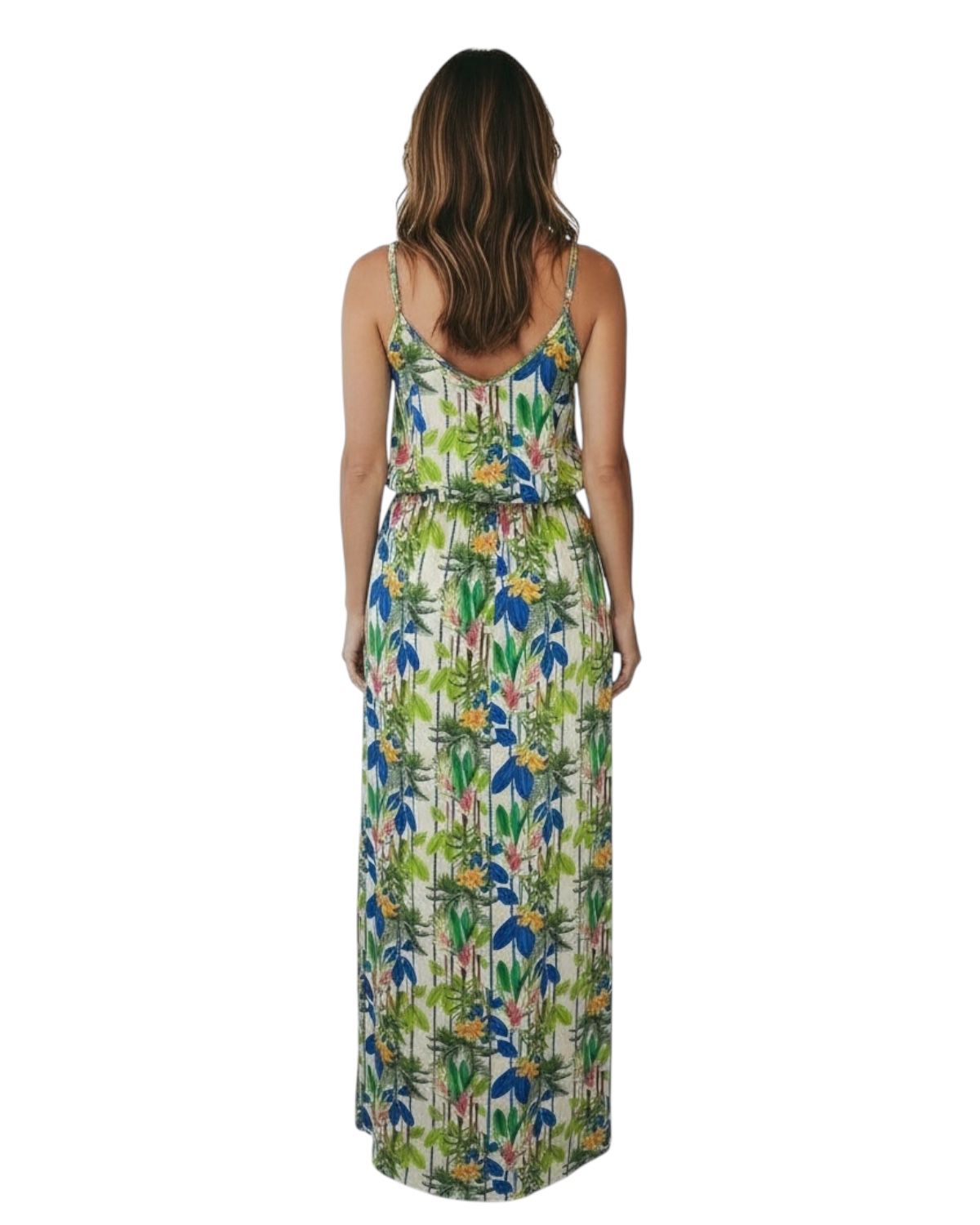 Vestido longo com alças finas e amarração na cintura Giradino - Imagem 2