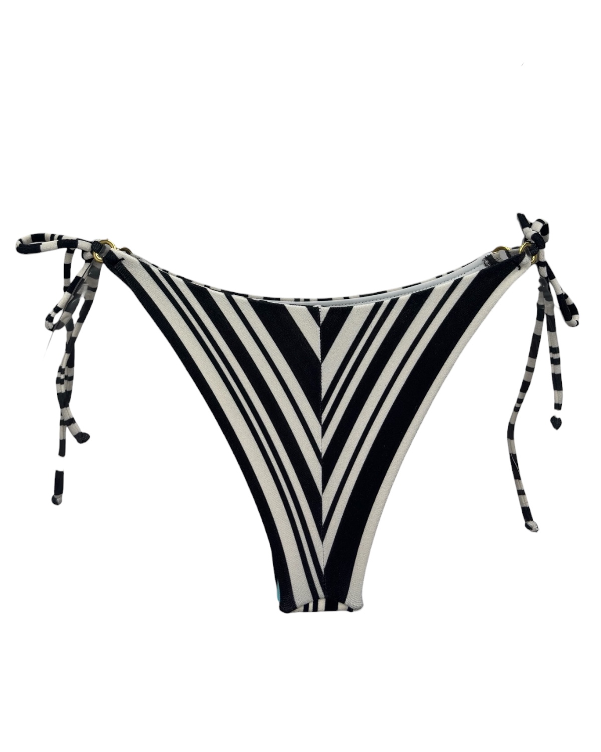 Tanga de biquíni amarração lateral argolinha dourada Textura Atoalhada Duna - Imagem 4