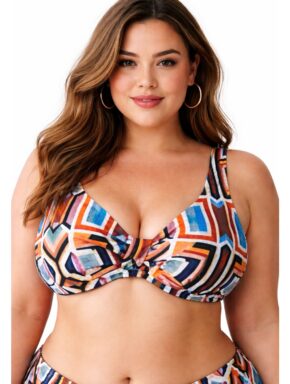 Top de Biquíni camiseta com detalhe frontal Plus Size Tess