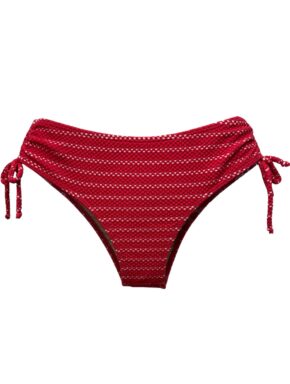 Tanga de biquíni detalhe franzido na lateral textura Listra