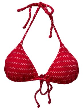 Top de biquíni modelo cortininha com bojo removível textura Listra