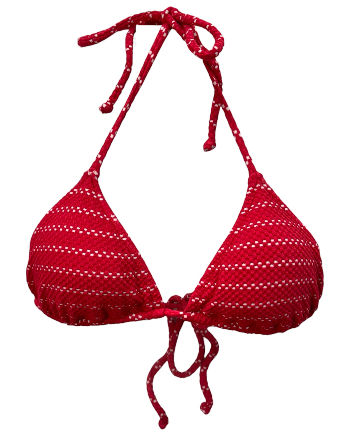 Top de biquíni modelo cortininha com bojo removível textura Listra