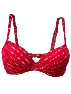 Top de biquíni meia taça com bojo Textura Listra