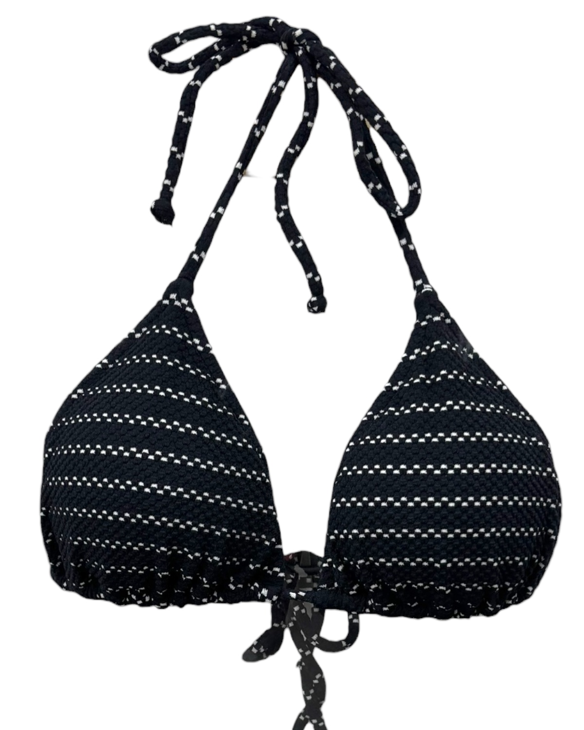 Top de biquíni modelo cortininha com bojo removível textura Listra PB