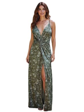 Saída de Praia Alça Fina Entrelaçado Paisley